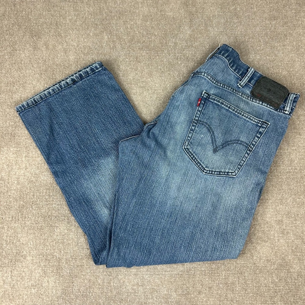 Levis 559 Straight Jeans Men 38x30 Blue Denim Cotton Stretch Logo Relaxed Fit